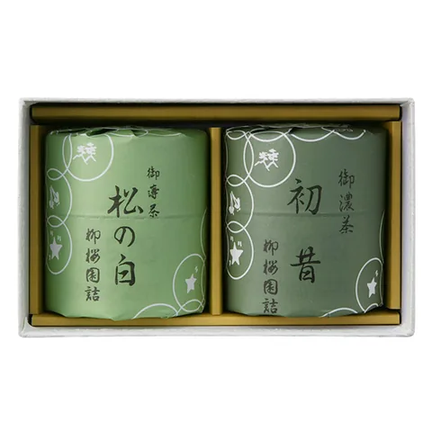 Ryuoen Chaho Hatsumukashi — 图示为两款产品组合装中的38克罐装